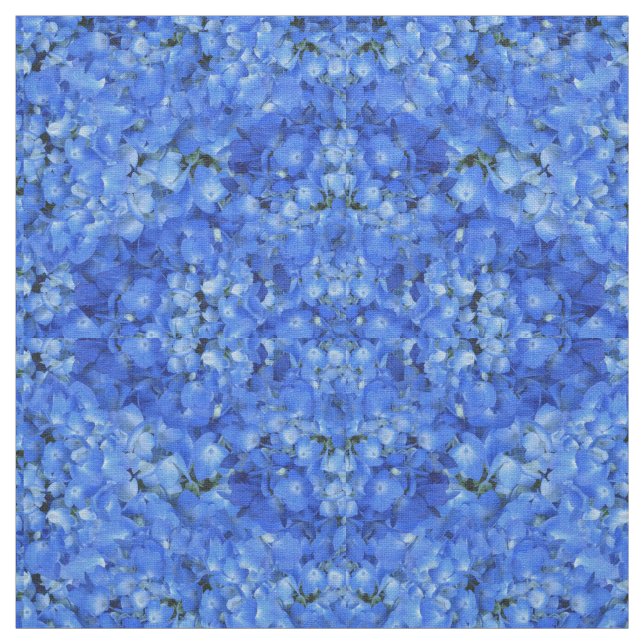 Bleu Bleu Hydrangée Motif Floral Tissu (Échantillon)