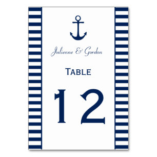 Bleu bleu marine Blancs Cartes de Table Nautiques