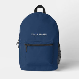 Bleu bleu marine Nom personnalisé sac à dos