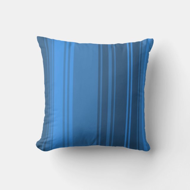 Bleu Bleu Retro Tirages Lancer Oreiller (Recto)