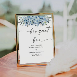 Bleu Boho Fête des mariées Bouquet Bar Panneau