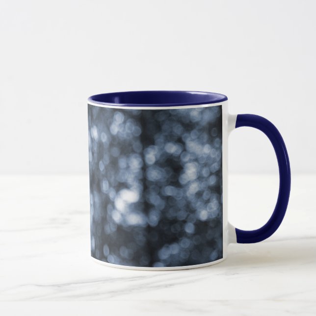 Bleu Bokeh Ringer Mug (Droite)