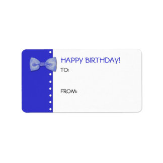 Bleu BowTie Anniversaire Cadeau Étiquette