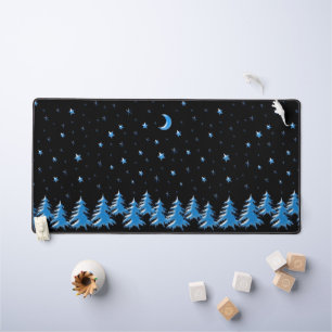 Bleu brillant Arbres de Noël d'hiver, Étoiles sur