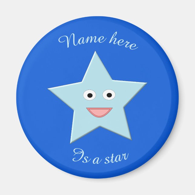 Bleu brillant Celebration Star Magnet (Devant)