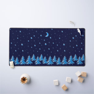Bleu brillant hiver Arbres de Noël et étoiles