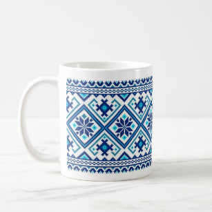 Bleu broderie ukrainienne (vyshyvanka) mug