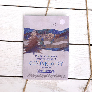 Bleu, Brown Arbres Rustiques Compagnie Cartes de f