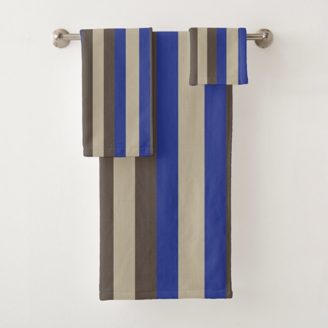 Bleu Brown Beige Vertical Stripe (En situation)