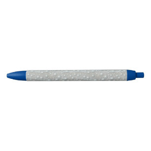 Bleu Bulles et perles Stylo Blancs d'argent