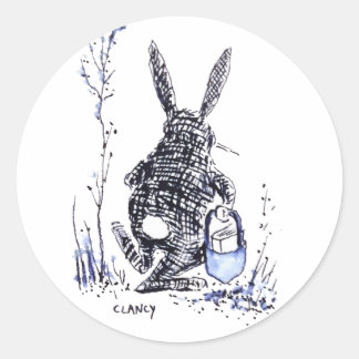 Bleu Bunny Livre autocollant