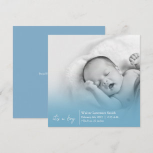 Bleu C’est un garçon Faire-part de naissance