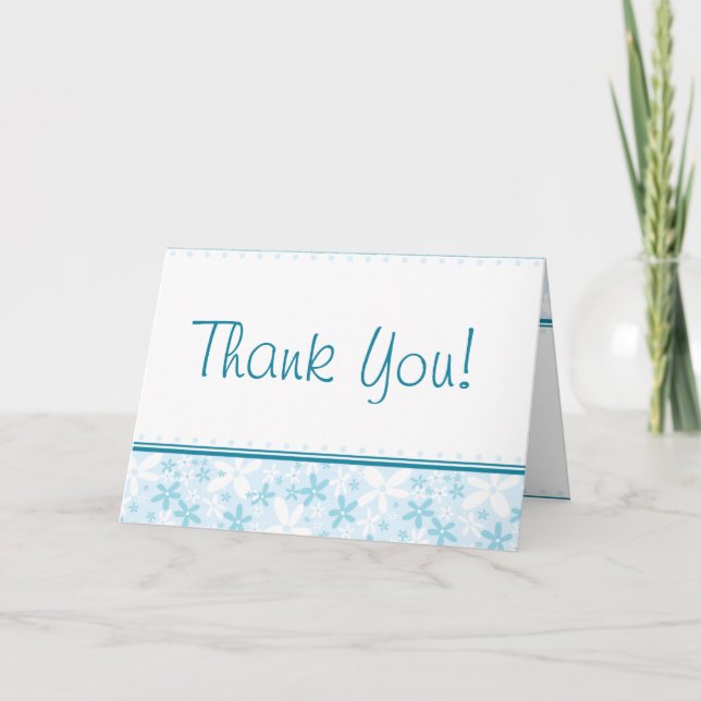 Bleu Carte de remerciements plié (Devant)