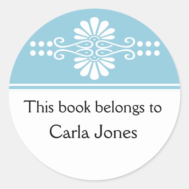 Bleu Ce Livre Appartient Aux Étiquettes (Devant)