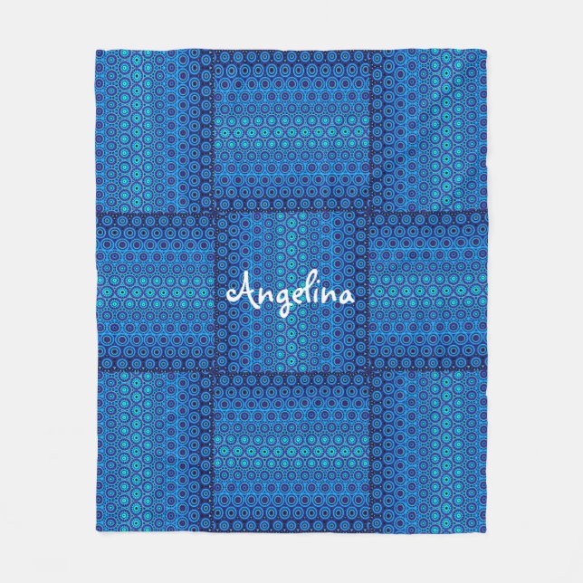 Bleu Cercle conception Couverture en polaire (Devant)