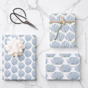 Bleu Chalk Sticks sur l'ensemble papier d'emballag