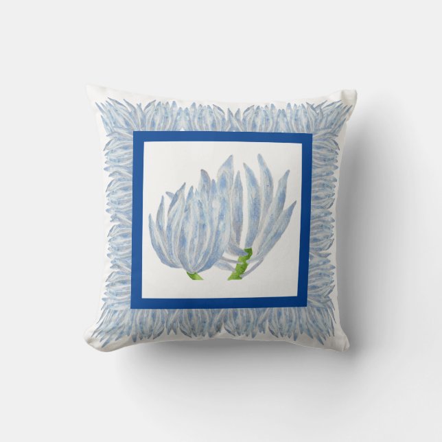 Bleu Chalk Sticks sur un Coussin (Recto)