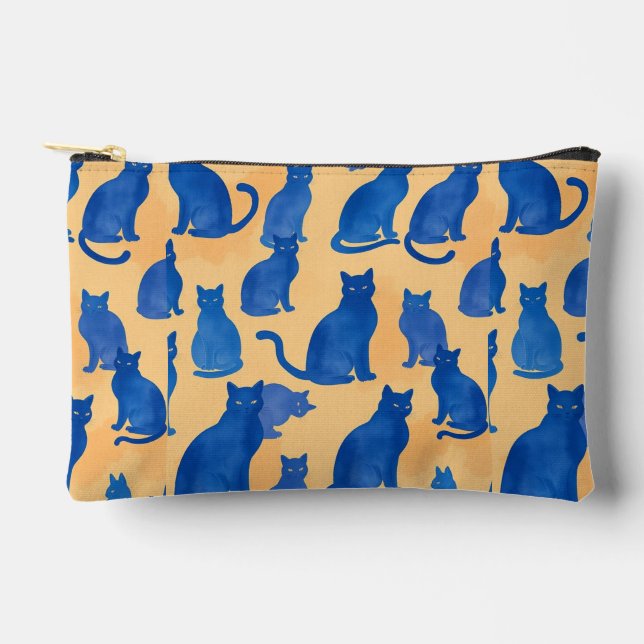 Bleu Chat Silhouette Imprimer Coupe Sac À Coudre (Recto)