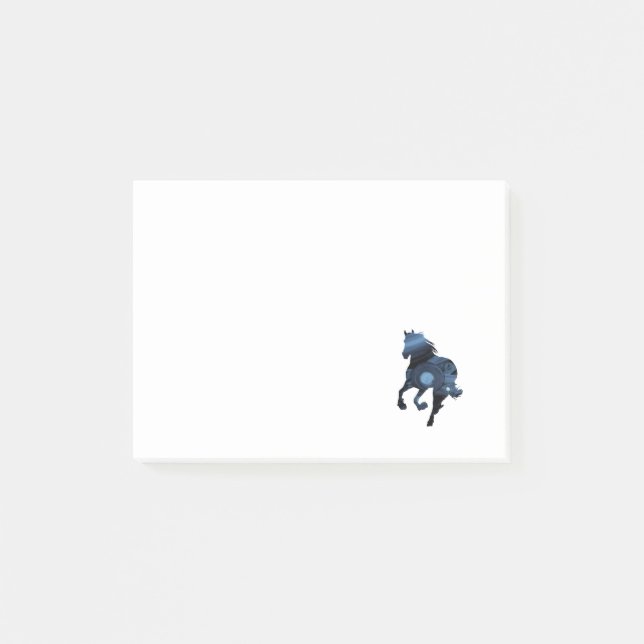 Bleu cheval Post-it Notes (Devant)