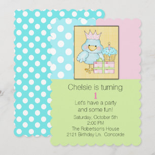Bleu Chic Babys Invitation d'anniversaire