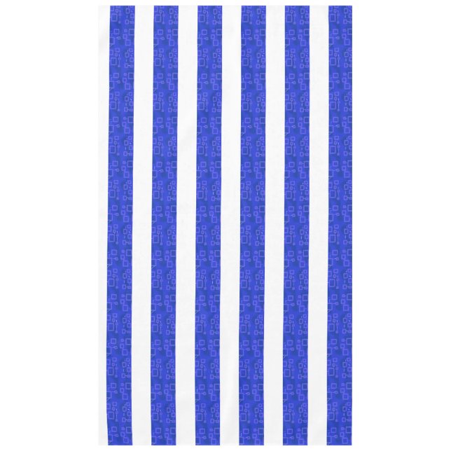 Bleu Chic Rayures géométriques Nappe (Devant)