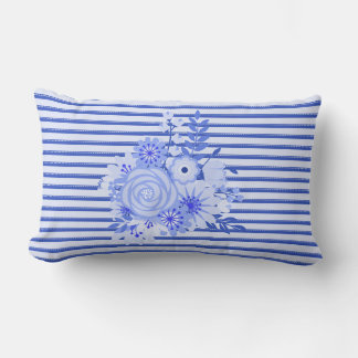 Bleu Chic Rayures Lancer Oreiller
