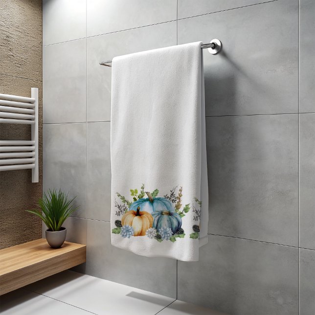 Bleu Citrouille Automne Aquarelle Thanksgiving Bai (Créateur téléchargé)