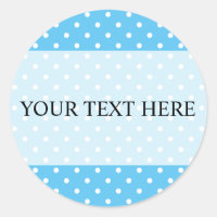 Bleu clair blanc Polka dot stickers