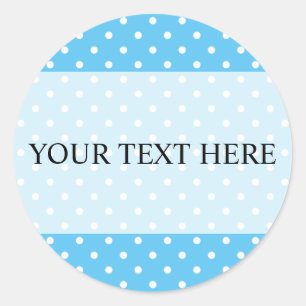 Bleu clair blanc Polka dot stickers
