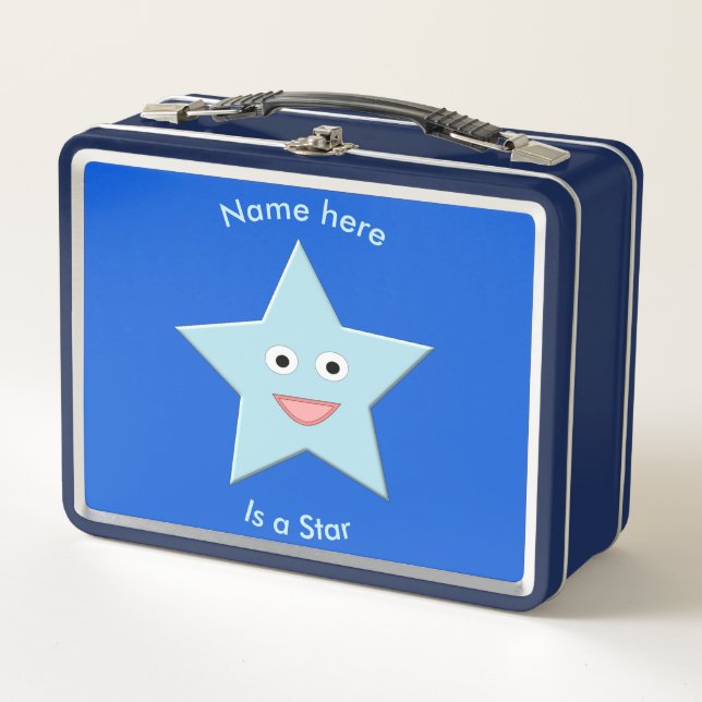Bleu clair Celebration Star Custom Metal Lunchbox (Devant)