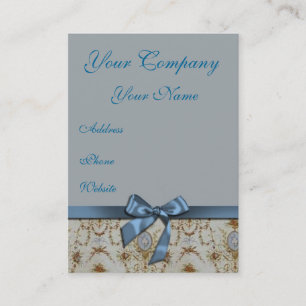 Bleu clair et Damas crémeux Carte de visite