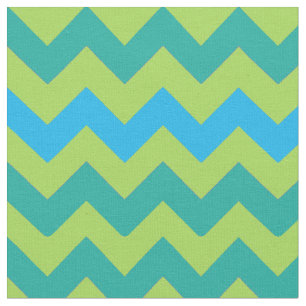 Bleu clair et tissu vert Chevrons
