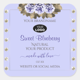 Bleu clair Étiquette Bleu Rose Bijoux Logo