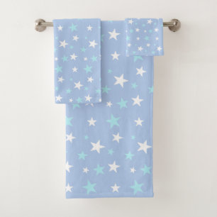 Bleu Clair & Étoiles Blanches