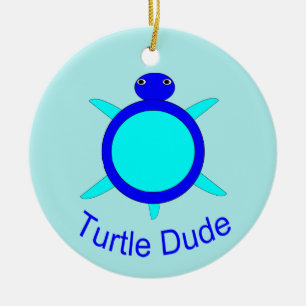 Bleu clair Turtle Dude Ornement