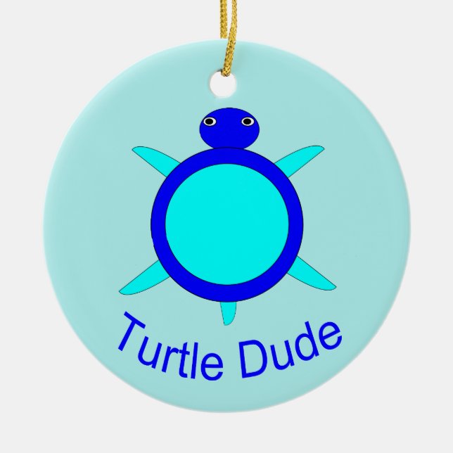 Bleu clair Turtle Dude Ornement (Devant)