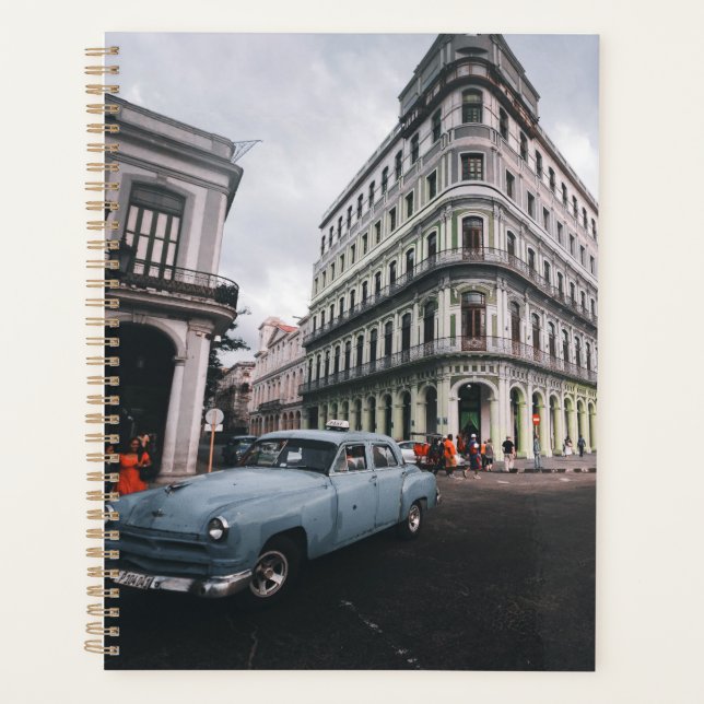 Bleu Classic Vintage Car Cityscape (Devant)