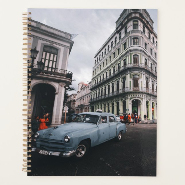 Bleu Classic Vintage Car Cityscape (Devant)