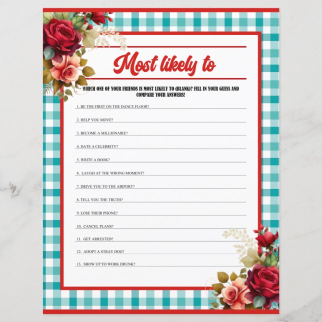 Bleu classique Anniversaire le plus probable Jeu (Devant)