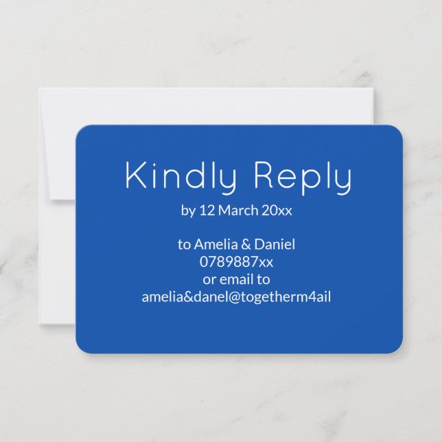 Bleu Cobalt Minimaliste RSVP (Devant)