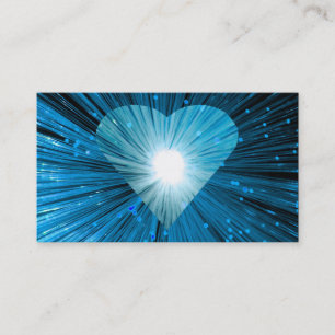 Bleu Coeur carte de visite blanc