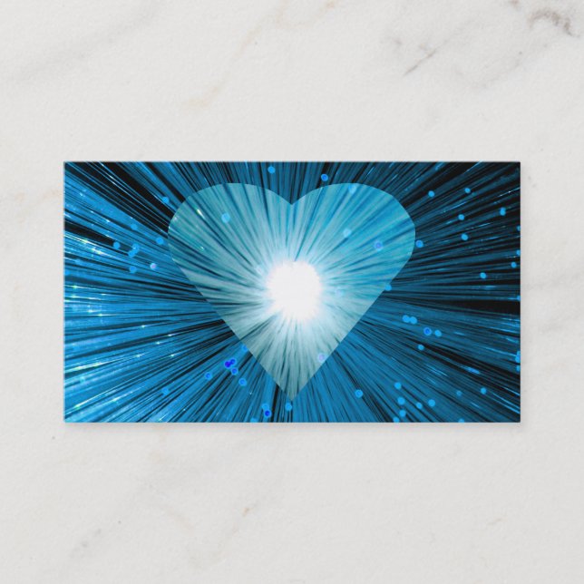 Bleu Coeur carte de visite blanc (Devant)