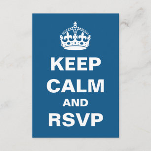 Bleu Conserver le calme Mariage RSVP
