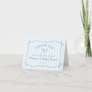 Bleu Coquette Bow Pastel Carte de remerciements ra