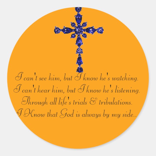 Bleu croix autocollant religieux (Devant)