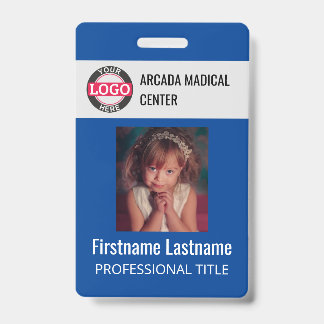 Bleu Custom Employee Photo Logo Name Badge