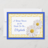 Bleu Daisy Recette Thème Bridal Douche Invitation