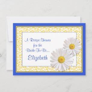 Bleu Daisy Recette Thème Bridal Douche Invitation