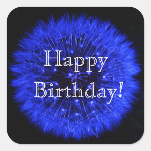 Bleu Dandelion Joyeux Sticker d'anniversaire
