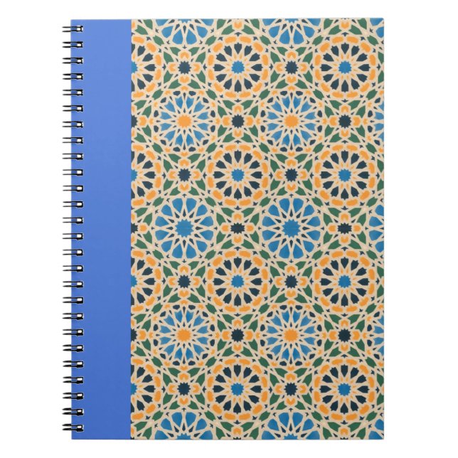 Bleu dans le Carnet Motif Bloom Boho (Devant)